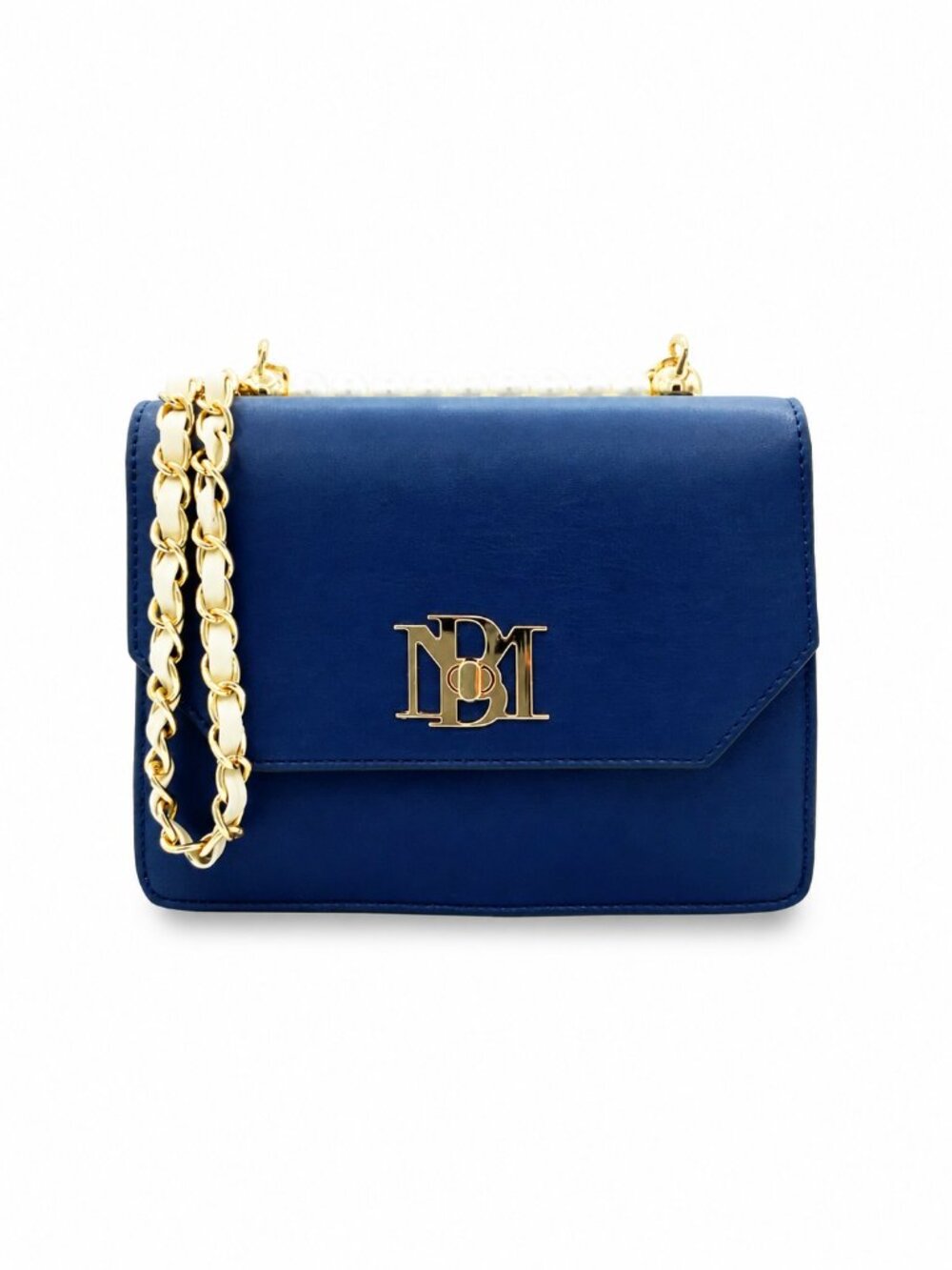Badgley Mischka Navy Pearl Chain Double Crossbody Bag BMH-502